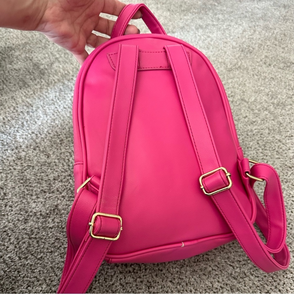 JUICY COUTURE Hot Pink Sherpa Backpack Logo Lining R $150 - Picture 11 of 16